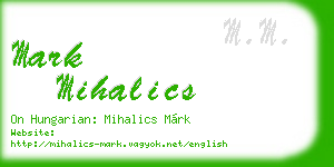 mark mihalics business card
